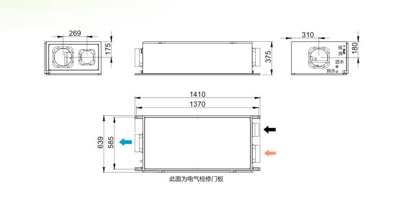 吊頂式恒溫恒濕機示意圖